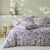 Linge de lit Chloé bicolore imprimé feuillage - en coton (parme)