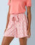 Short noué viscose fluide, imprimé (corail / écru)