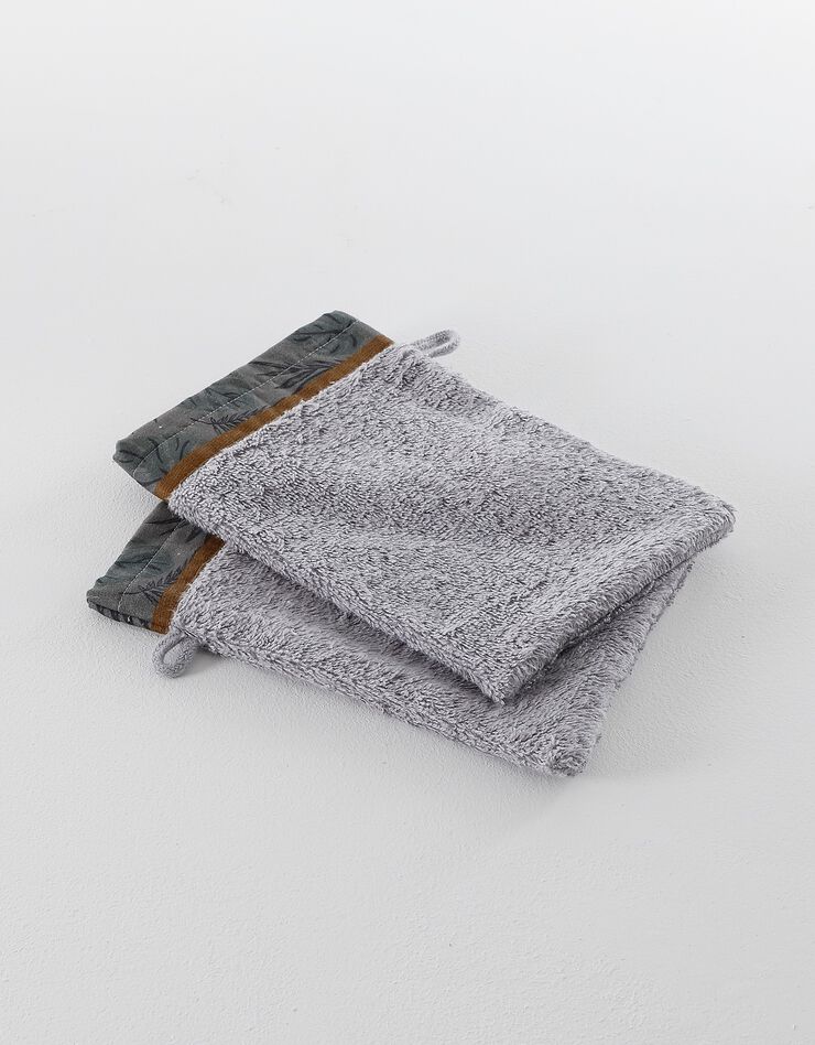 Éponge coton liteau motif jungle - 420 g/m² (gris) Éponge coton liteau motif jungle - 420 g/m² (gris)