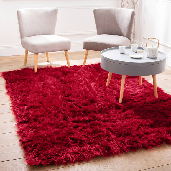 Tapis poils longs (rouge)