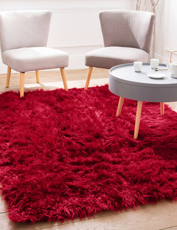 Tapis poils longs (rouge)