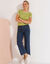 T-shirt bicolore manches courtes  (vert tilleul)