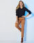 Pull col rond uni, manches longues, toucher doux (noir)