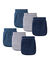 Slip ouvert taille haute uni - lot de 6 (bleu / gris)