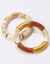 Bracelet tubes élastiqué - lot de 2 (écru / doré)