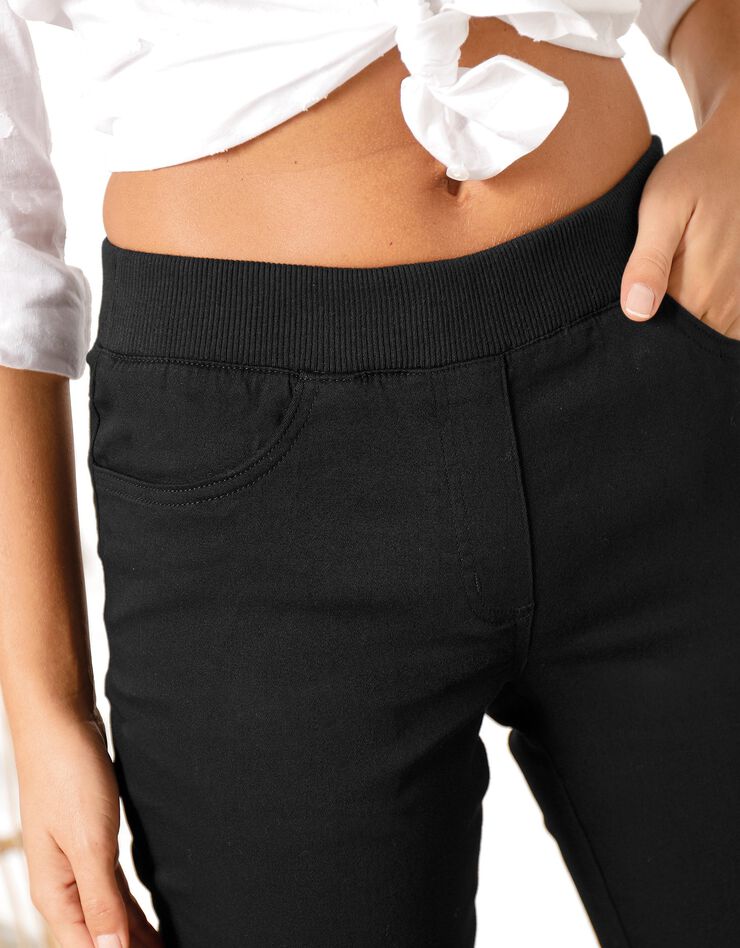 Pantacourt toile taille élastiquée (noir) Pantacourt toile taille élastiquée (noir)