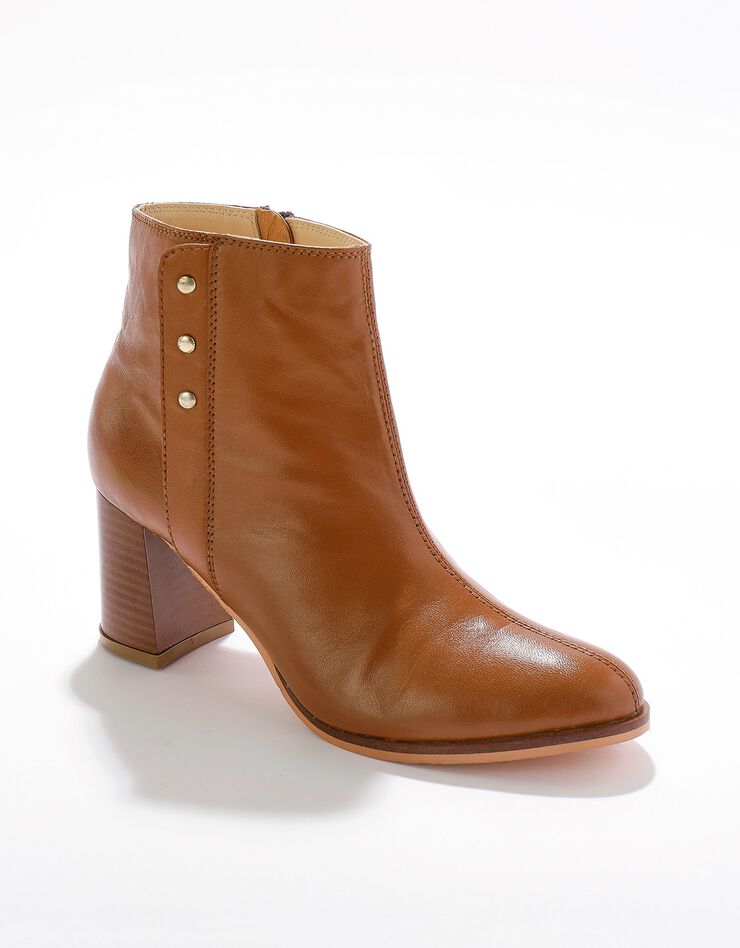 Boots cuir fantaisie cloutée (caramel) Boots cuir fantaisie cloutée (caramel)