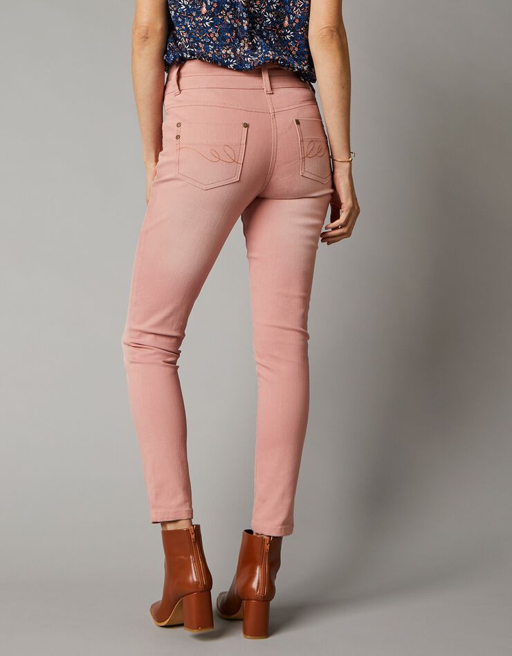 Jean coupe 7/8ème fuselée couleur stretch (bois de rose) Jean coupe 7/8ème fuselée couleur stretch (bois de rose)