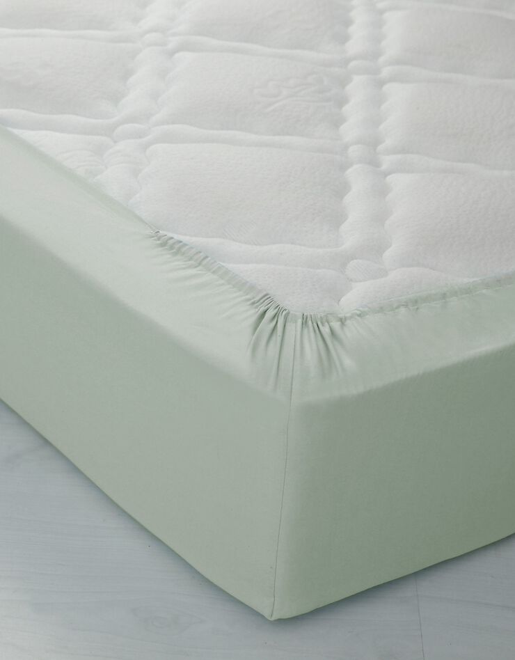 Linge de lit uni polycoton (vert amande)