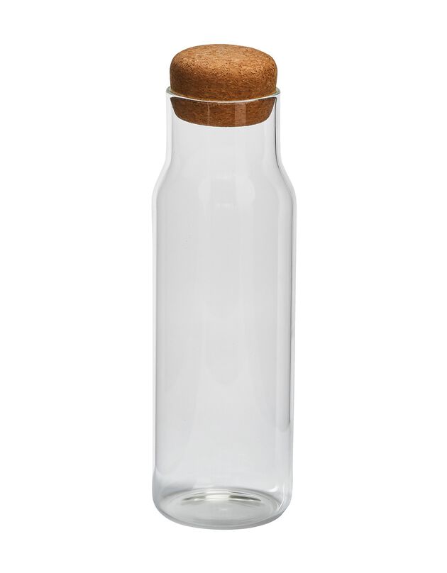 Carafe en verre, bouchon liège - 1 litre (transparent)