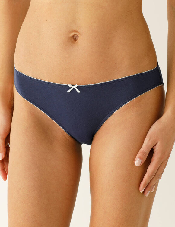 Slip coton stretch imprim&eacute; "fleurs' - lot de 4 (bleu / vert)