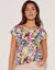 T-shirt imprimé tropical (écru / kaki)