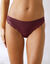 Culotte forme tanga en coton et dentelle - lot de 3 (prune + fuchsia + ivoire)