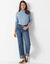 Sous-pull col roulé coton stretch uni (bleu grisé)