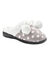 Chaussons mules polaires imprim&eacute;es pois (gris)