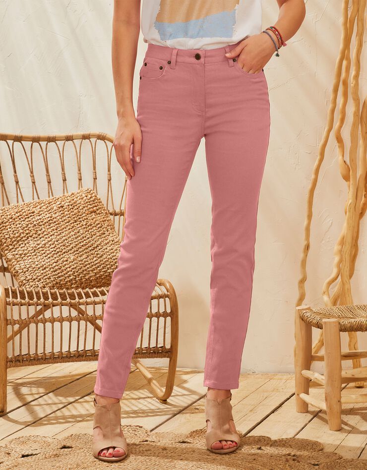 Pantalon coupe fuselée couleur (terracotta) Pantalon coupe fuselée couleur (terracotta)