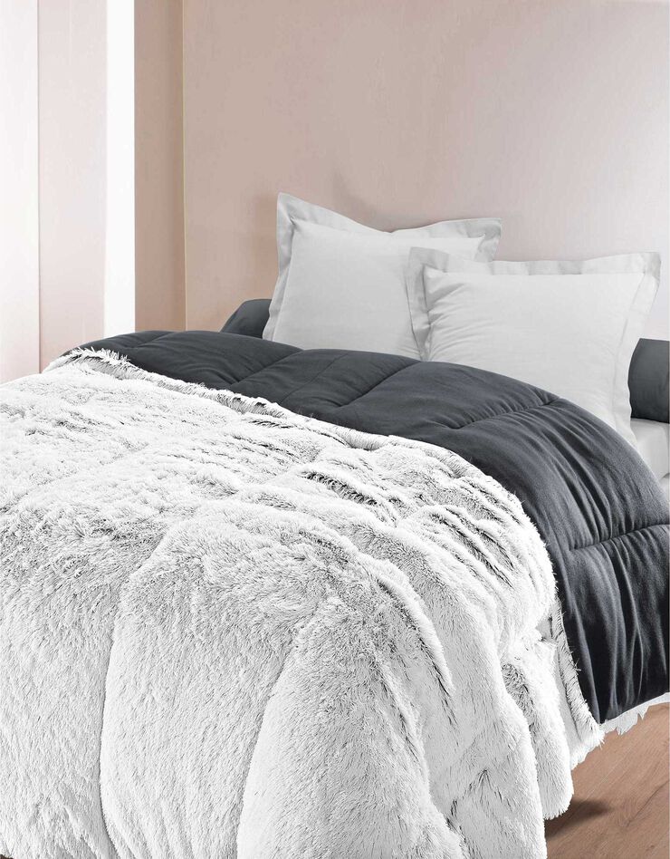 Couette fourrure synthétique 350 g/m2 (gris chiné)