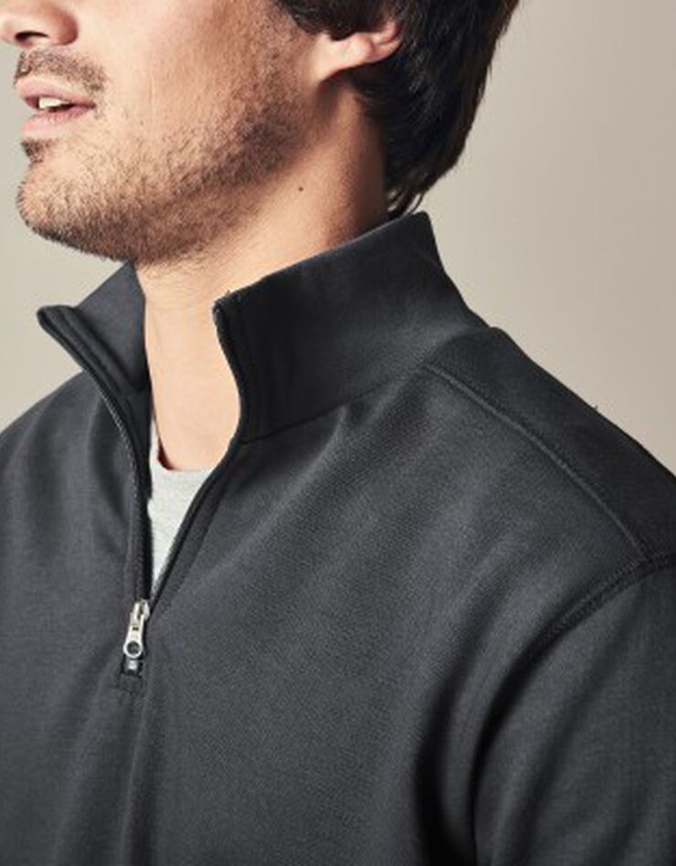 Sweat molleton col camionneur zippé (anthracite) Sweat molleton col camionneur zippé (anthracite)