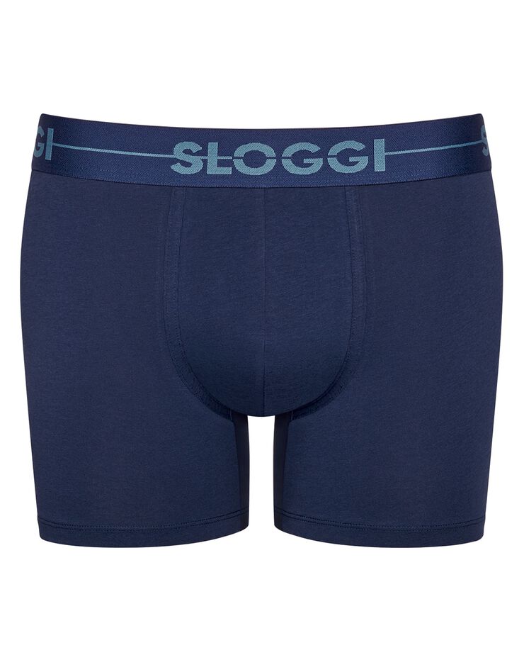 Boxer coupe short "Go"- lot de 2 (bleu + marine) Boxer coupe short "Go"- lot de 2 (bleu + marine)