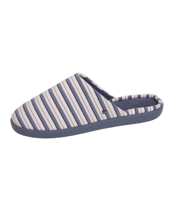 Mules ergonomiques velours (blanc / bleu)