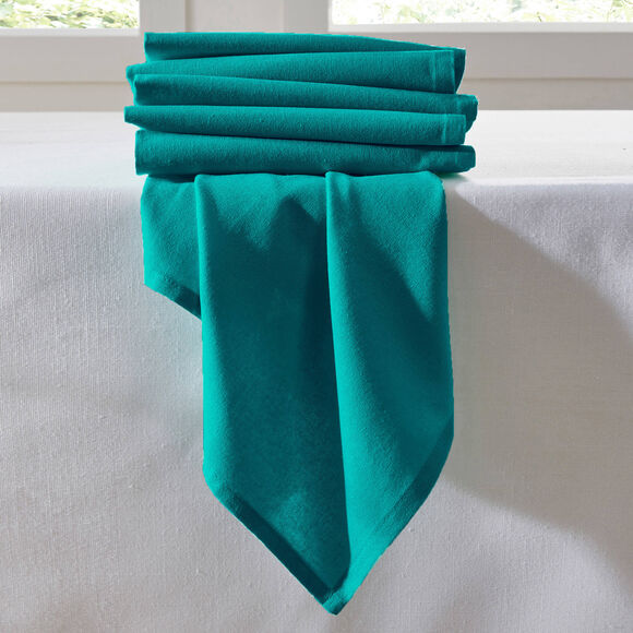 Serviette de table unie - lot de 6 (p&eacute;trole)