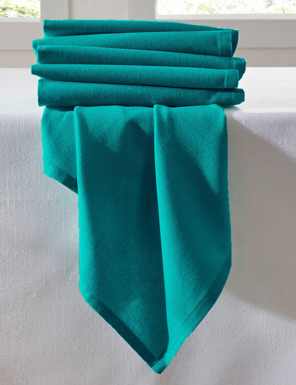 Serviette de table unie - lot de 6 (p&eacute;trole)