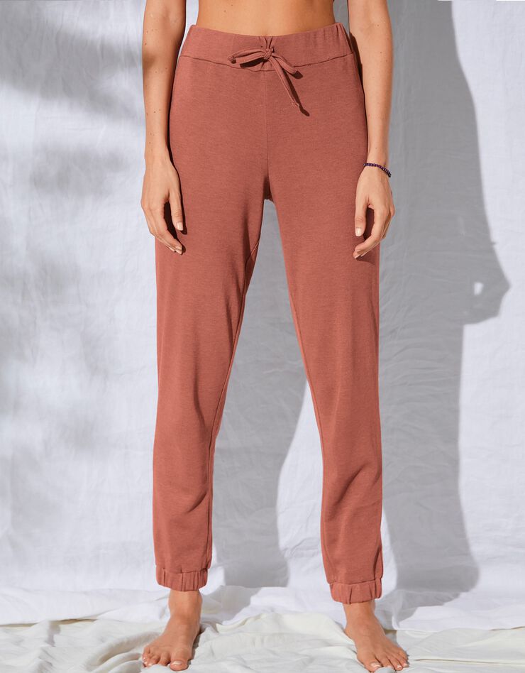 Pantalon jogger molleton fluide uni (terracotta) Pantalon jogger molleton fluide uni (terracotta)