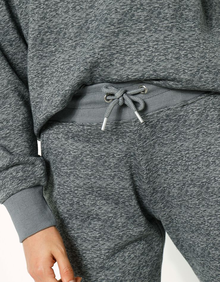 Pantalon jogging en molleton imprimé chiné (gris chiné) Pantalon jogging en molleton imprimé chiné (gris chiné)