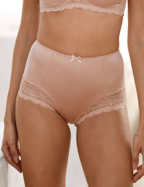 Gainette maille satin&eacute;e et dentelle Avila - lot de 2 (pourpre + cuivre)