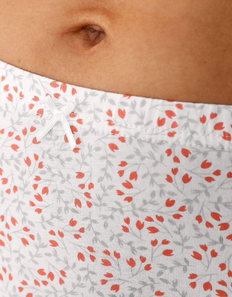 Culotte coton maxi imprimée fleurs - lot de 6 (abricot / ivoire) Culotte coton maxi imprimée fleurs - lot de 6 (abricot / ivoire)