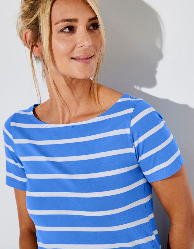 Tee-shirt marinière, manches courtes (bleu / blanc) Tee-shirt marinière, manches courtes (bleu / blanc)