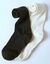Chaussettes hautes maille côtelée - lot de 2 paires (noir + beige)