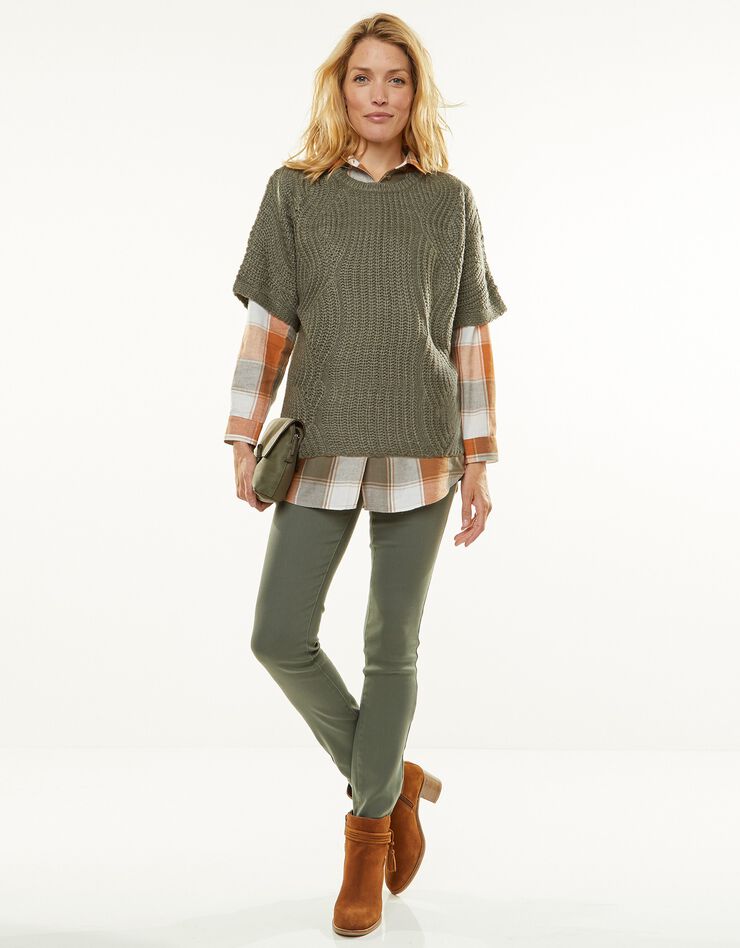 Pull poncho manches coudes (kaki) Pull poncho manches coudes (kaki)