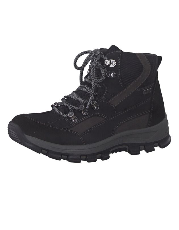 Chaussures hautes de randonnée à lacets - semelle large (noir)
