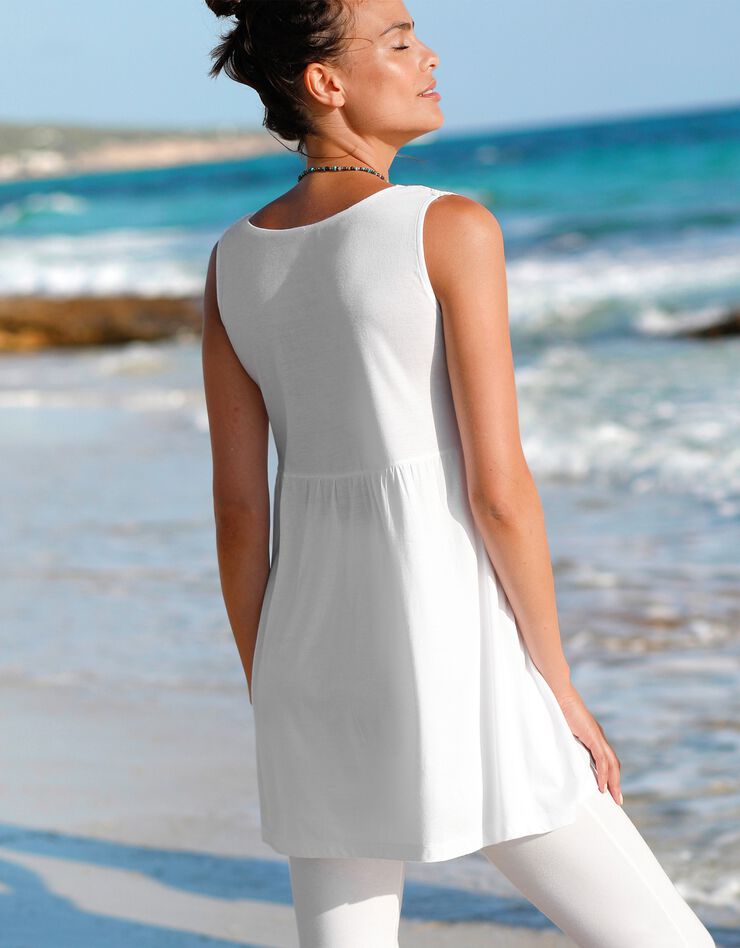 Tunique plastron macramé (blanc)