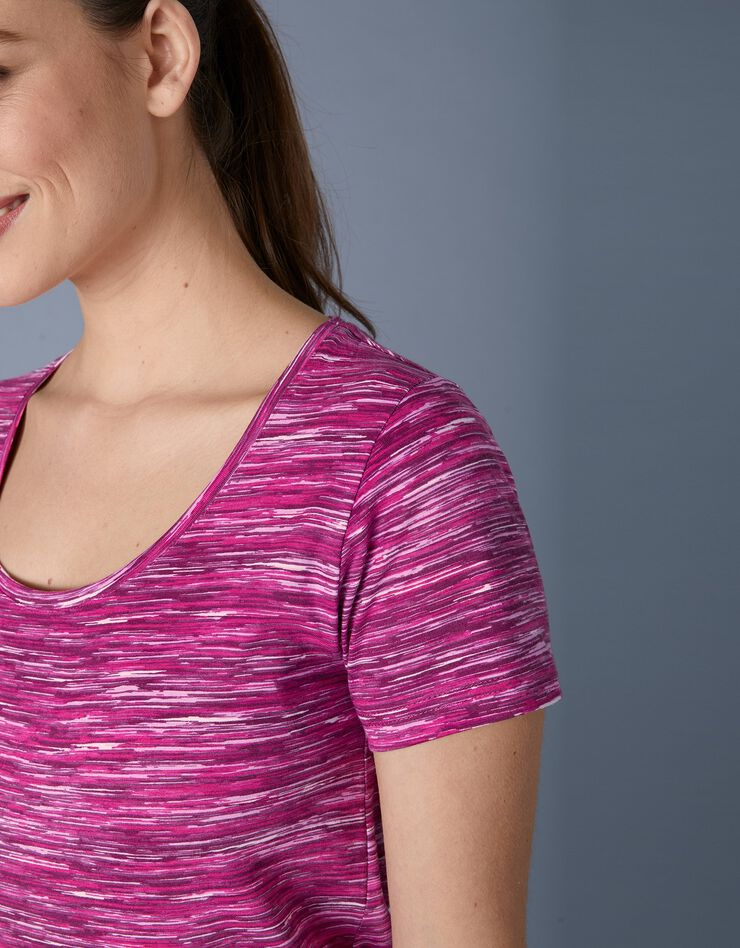Tee-shirt chiné manches courtes en coton bio, éco-responsable (violine chiné) Tee-shirt chiné manches courtes en coton bio, éco-responsable (violine chiné)