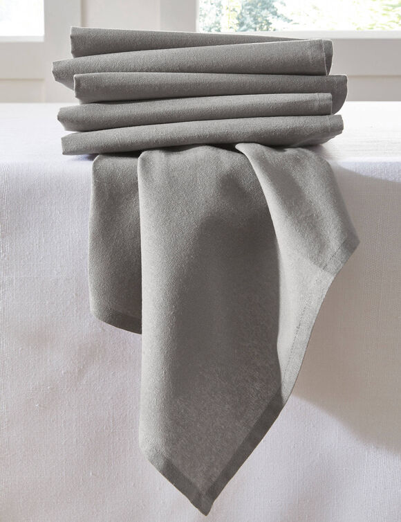 Serviette de table unie - lot de 6 (gris)