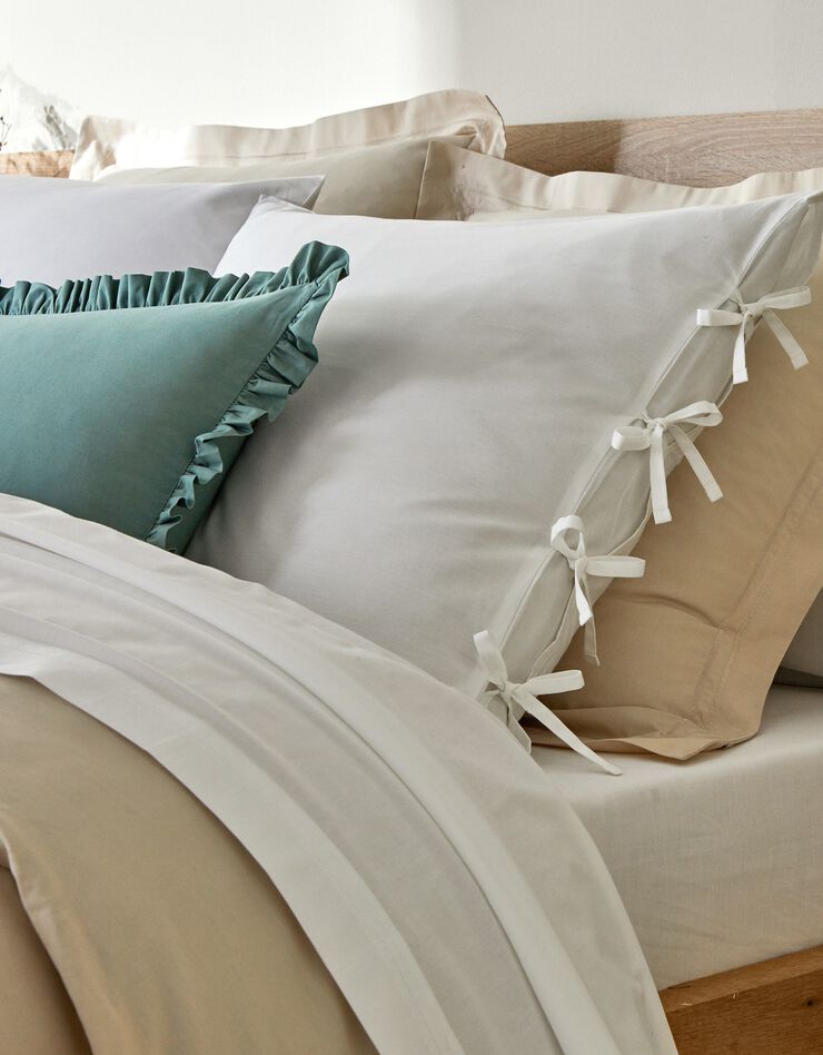Linge de lit uni percale (sable)