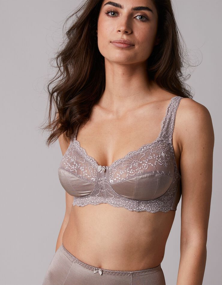 Soutien-gorge maille satinée et dentelle Salford sans armatures - lot de 2 (chocolat + taupe) Soutien-gorge maille satinée et dentelle Salford sans armatures - lot de 2 (chocolat + taupe)