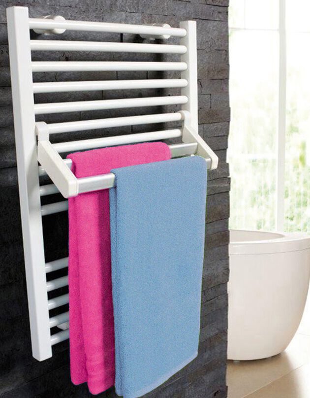 Porte-serviettes pour radiateur - 2 niveaux (blanc)