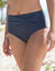 Culotte taille haute drapée unie, Solaro (marine)