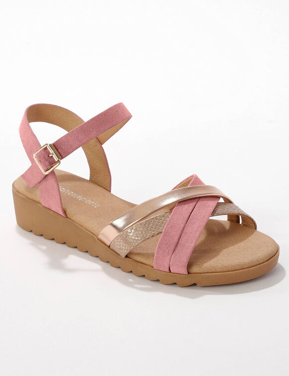 Sandales multibrides  (beige / rose)