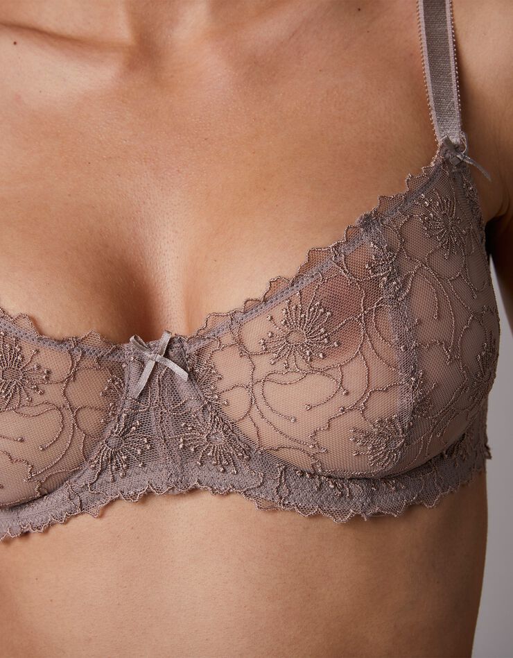 Soutien-gorge tulle brodé forme corbeille Callao – avec armatures (taupe) Soutien-gorge tulle brodé forme corbeille Callao – avec armatures (taupe)