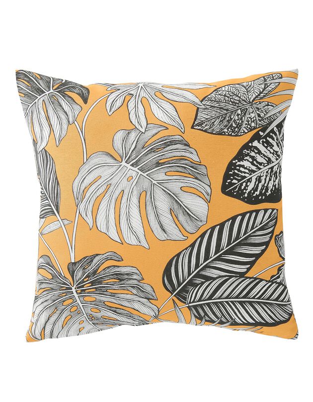 Housse de coussin imprimé tropical - lot de 2 (jaune)