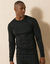 T-shirt sous-vêtement homme col rond manches longues chaleur intense - lot de 2 (noir)