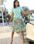 Pull manches courtes, maille fantaisie (aqua)