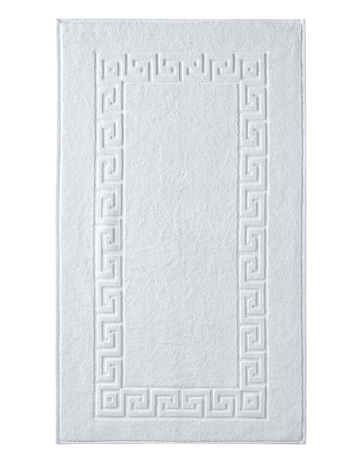 Tapis de bain éponge liteau motif frise grecque (blanc)