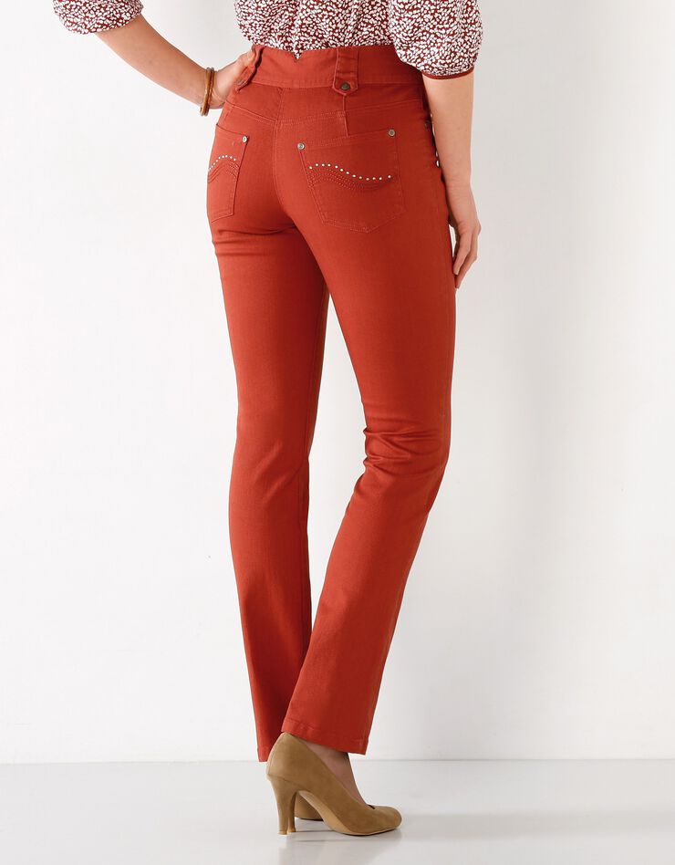 Pantalon droit taille haute effet denim - petite stature (paprika) Pantalon droit taille haute effet denim - petite stature (paprika)
