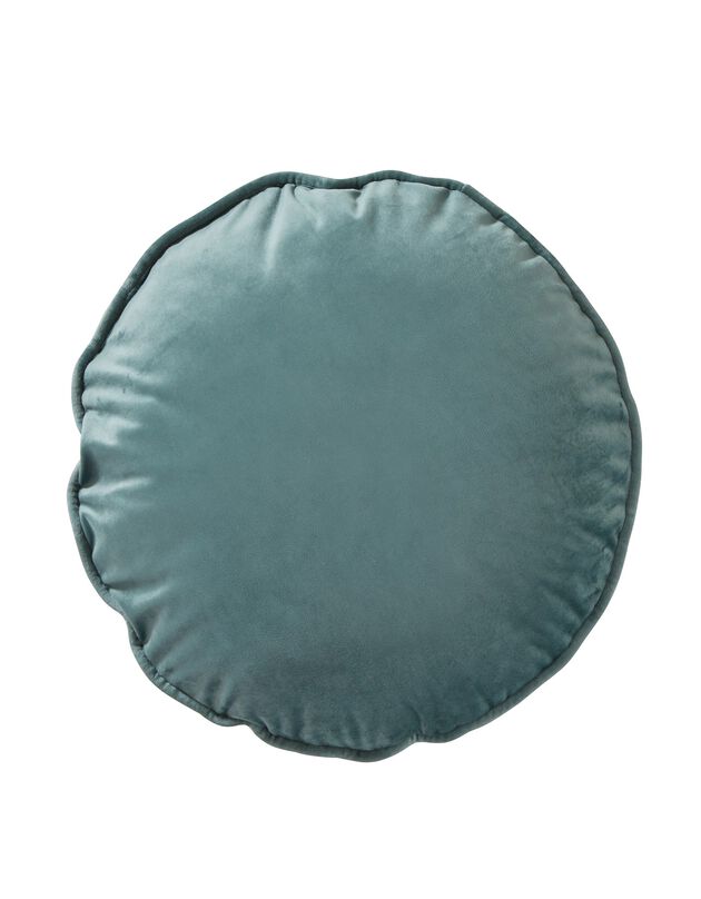 Coussin rond garni en velours (céladon)