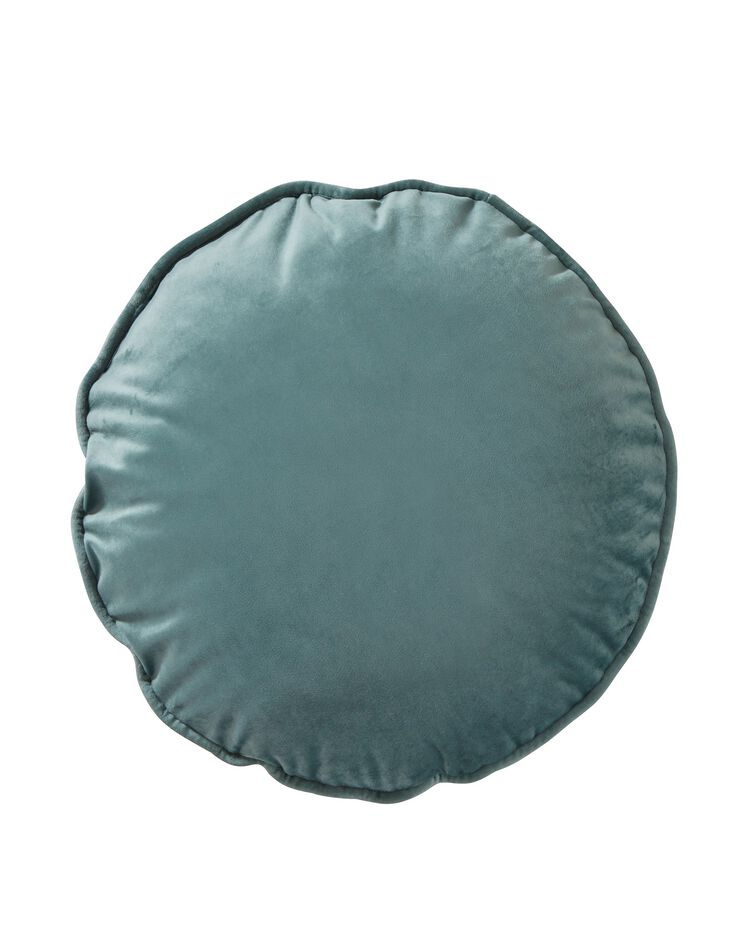 Coussin rond garni en velours (céladon)